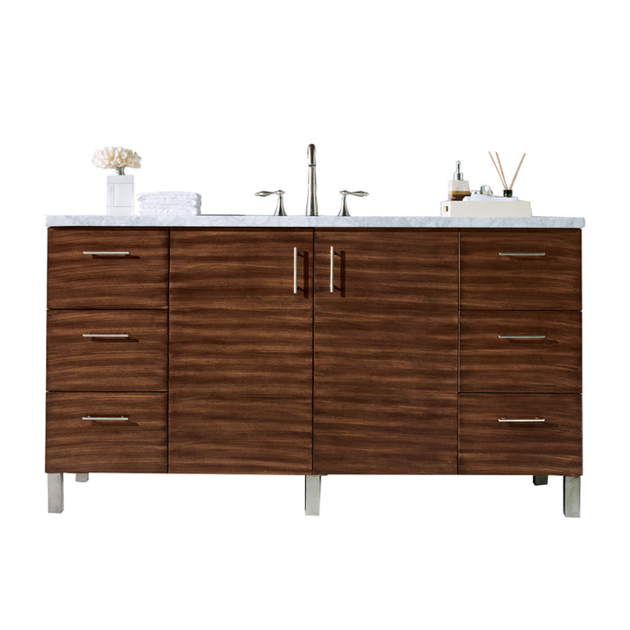 60" Metropolitan Single Bathroom Vanity, American Walnut