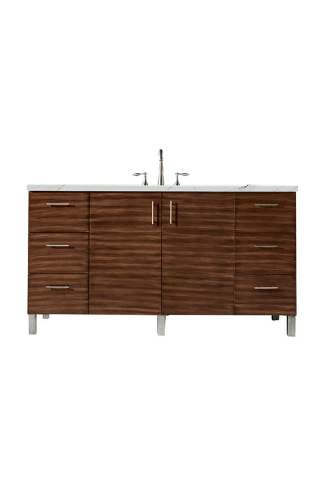 60" Metropolitan Single Bathroom Vanity, American Walnut