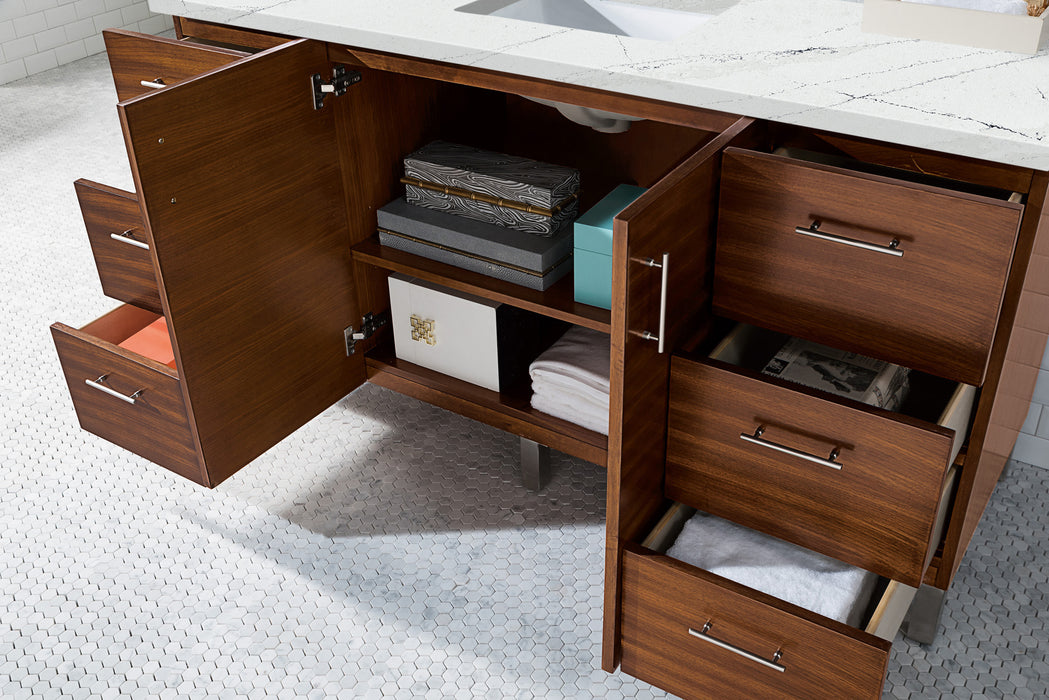 60" Metropolitan Single Bathroom Vanity, American Walnut