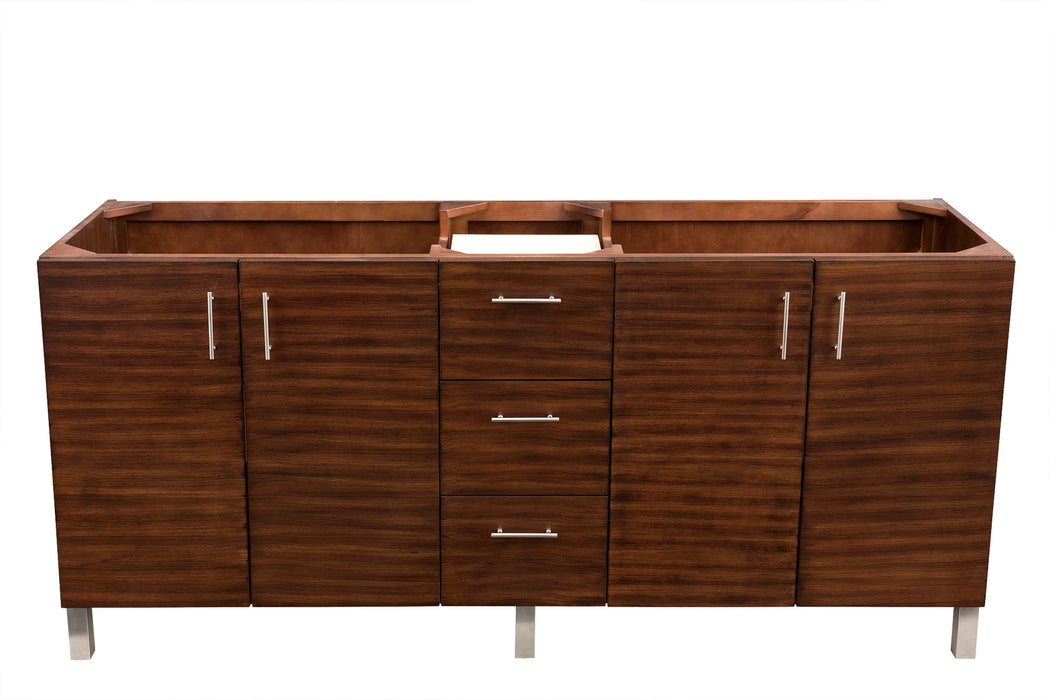 72" Metropolitan Double Bathroom Vanity, American Walnut