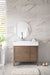 Linear 36" Single Vanity, Whitewashed Walnut w/ Glossy White Composite Stone Top - Luxe Vanity & Tub