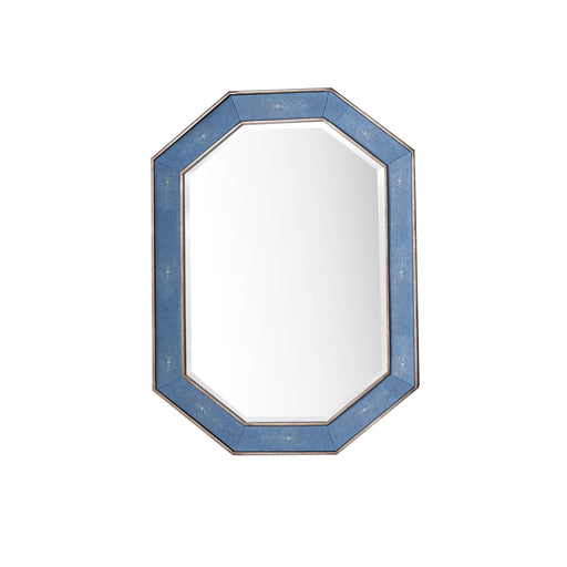 30" Tangent Mirror, Silver with Delft Blue - Luxe Vanity & Tub