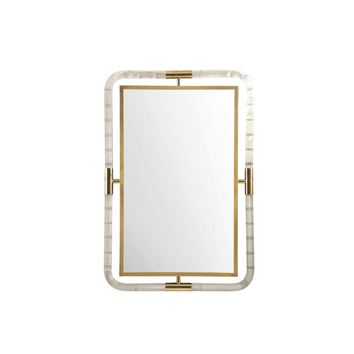 30" South Beach Mirror, Polished Gold and Lucite - Luxe Vanity & Tub