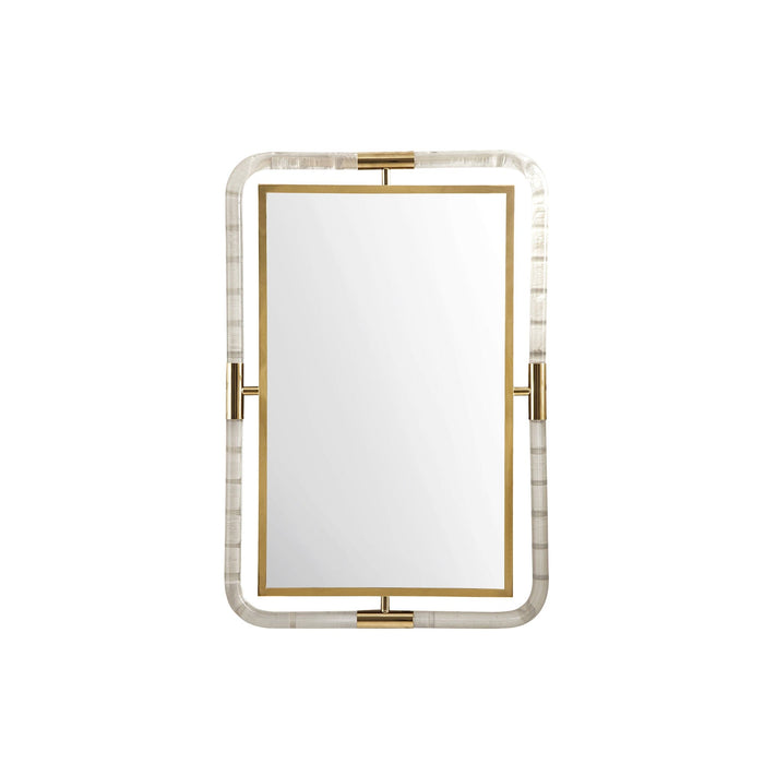 30" South Beach Mirror, Polished Gold and Lucite - Luxe Vanity & Tub