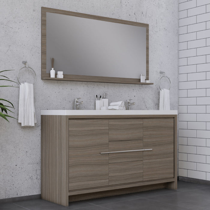 Alya Bath Sortino 60" Modern Double Bathroom Vanity - Luxe Vanity & Tub