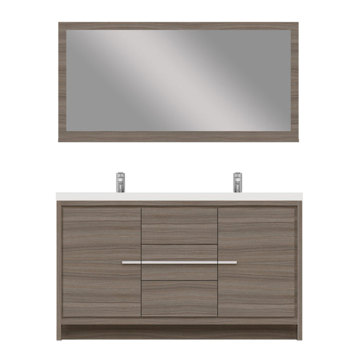 Alya Bath Sortino 60" Modern Double Bathroom Vanity - Luxe Vanity & Tub