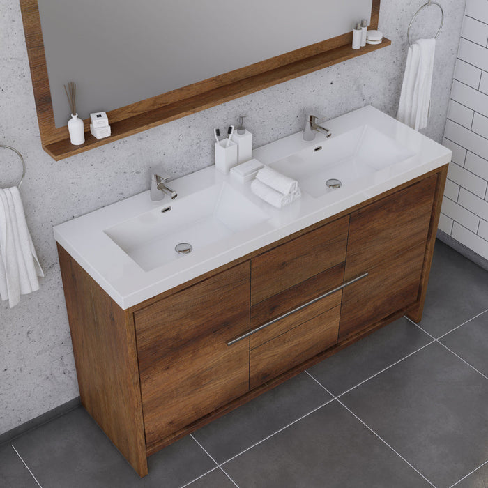 Alya Bath Sortino 60" Modern Double Bathroom Vanity - Luxe Vanity & Tub