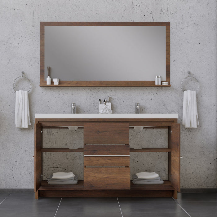 Alya Bath Sortino 60" Modern Double Bathroom Vanity - Luxe Vanity & Tub