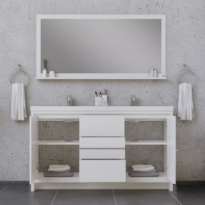 Alya Bath Sortino 60" Modern Double Bathroom Vanity - Luxe Vanity & Tub