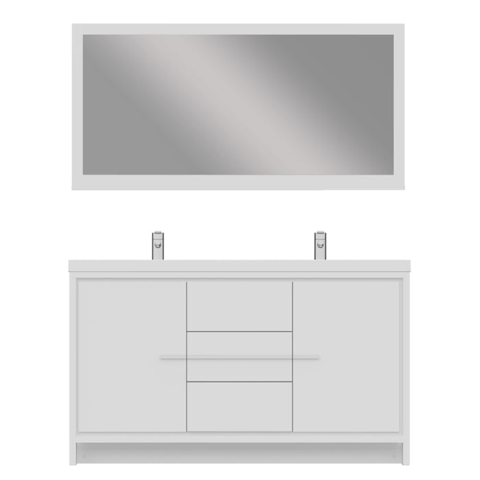 Alya Bath Sortino 60" Modern Double Bathroom Vanity - Luxe Vanity & Tub