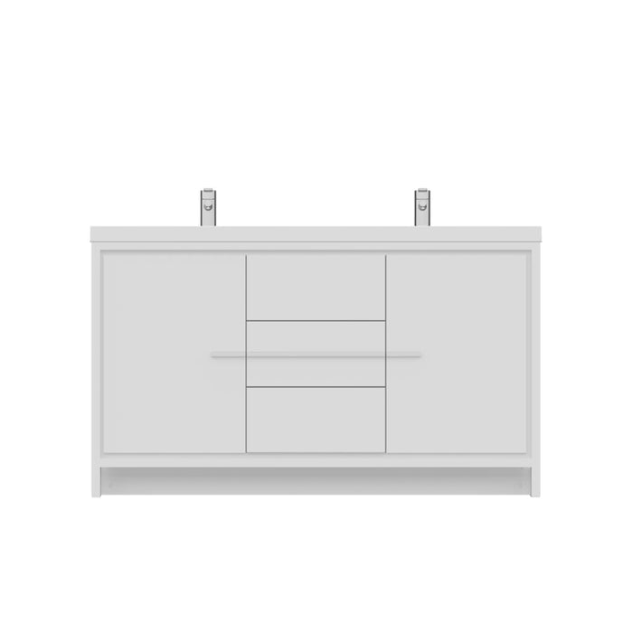 Alya Bath Sortino 60" Modern Double Bathroom Vanity - Luxe Vanity & Tub