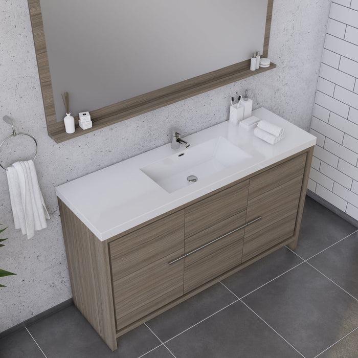 Alya Bath Sortino 60" Modern Single Bathroom Vanity - Luxe Vanity & Tub