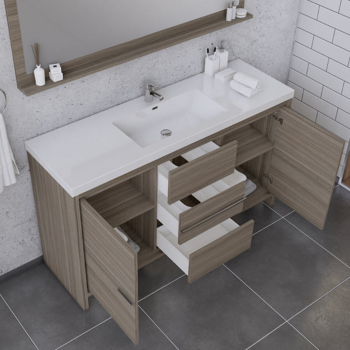 Alya Bath Sortino 60" Modern Single Bathroom Vanity - Luxe Vanity & Tub