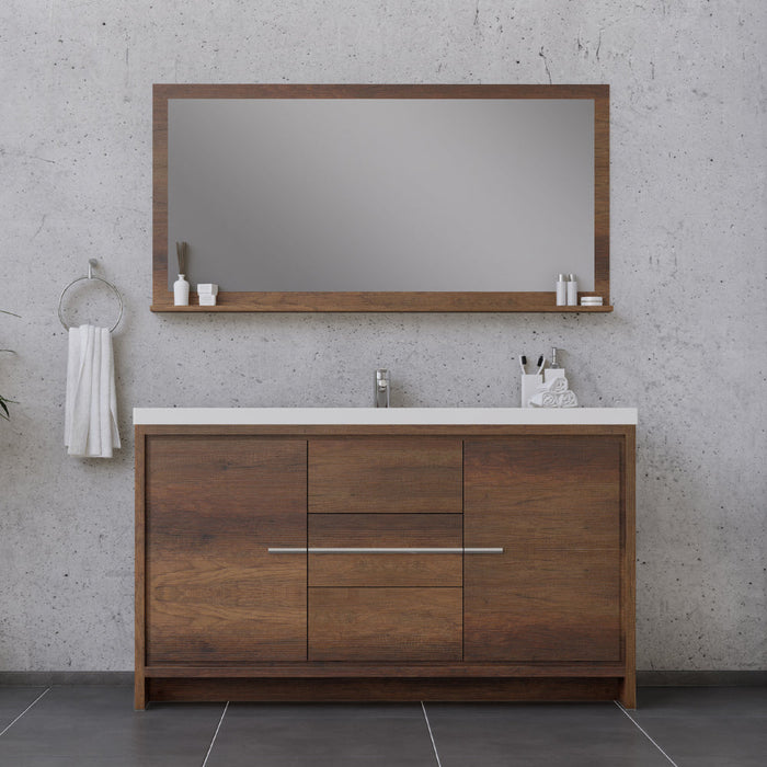 Alya Bath Sortino 60" Modern Single Bathroom Vanity - Luxe Vanity & Tub