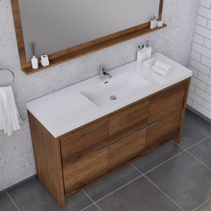 Alya Bath Sortino 60" Modern Single Bathroom Vanity - Luxe Vanity & Tub