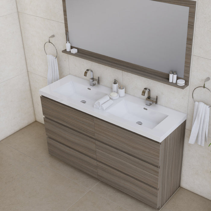 Alya Bath Paterno 60" Modern Freestanding Double Bathroom Vanity - Luxe Vanity & Tub