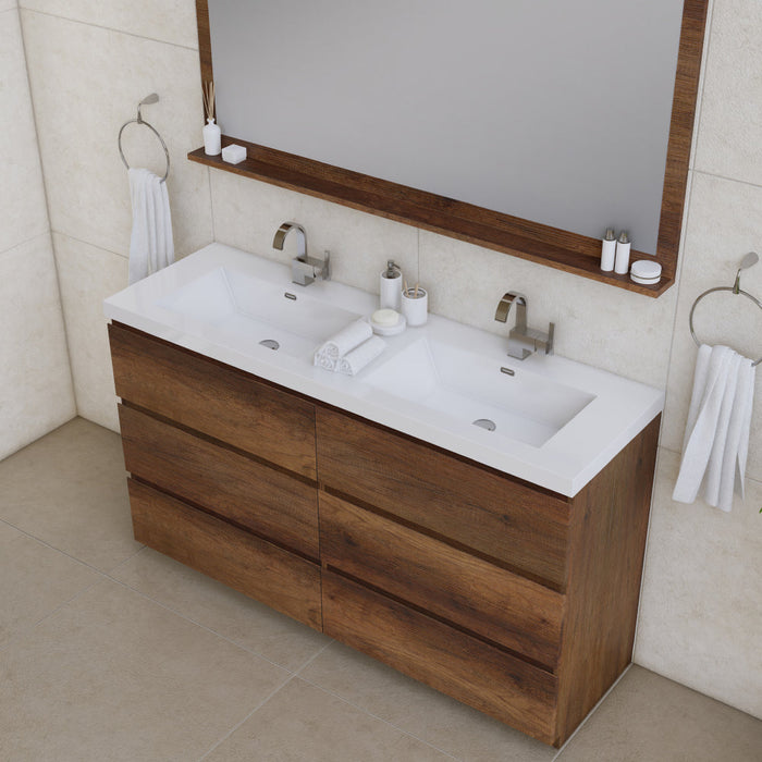 Alya Bath Paterno 60" Modern Freestanding Double Bathroom Vanity - Luxe Vanity & Tub