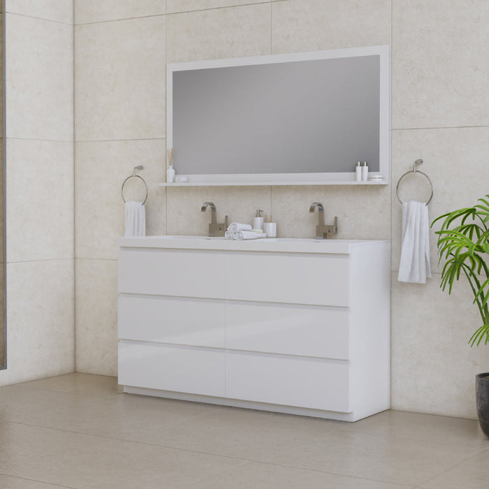 Alya Bath Paterno 60" Modern Freestanding Double Bathroom Vanity - Luxe Vanity & Tub