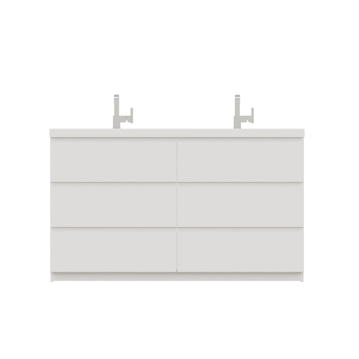 Alya Bath Paterno 60" Modern Freestanding Double Bathroom Vanity - Luxe Vanity & Tub