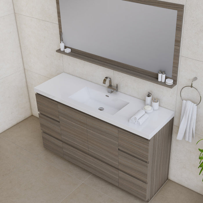 Alya Bath Paterno 60" Modern Freestanding Single Bathroom Vanity - Luxe Vanity & Tub