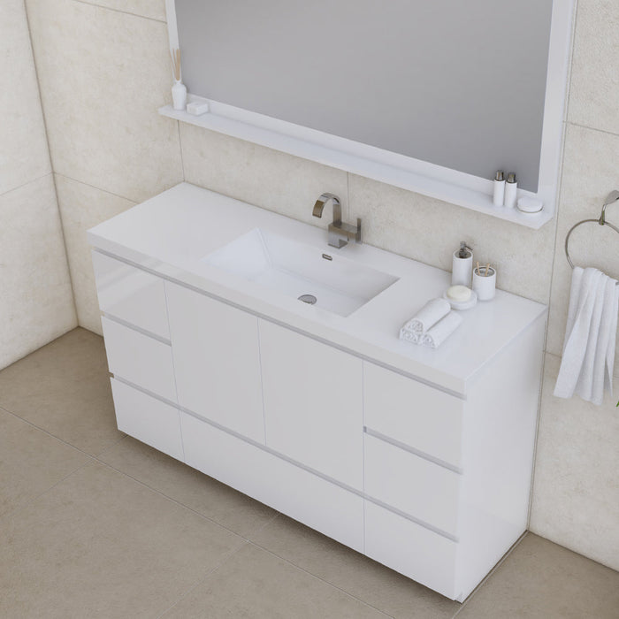 Alya Bath Paterno 60" Modern Freestanding Single Bathroom Vanity - Luxe Vanity & Tub