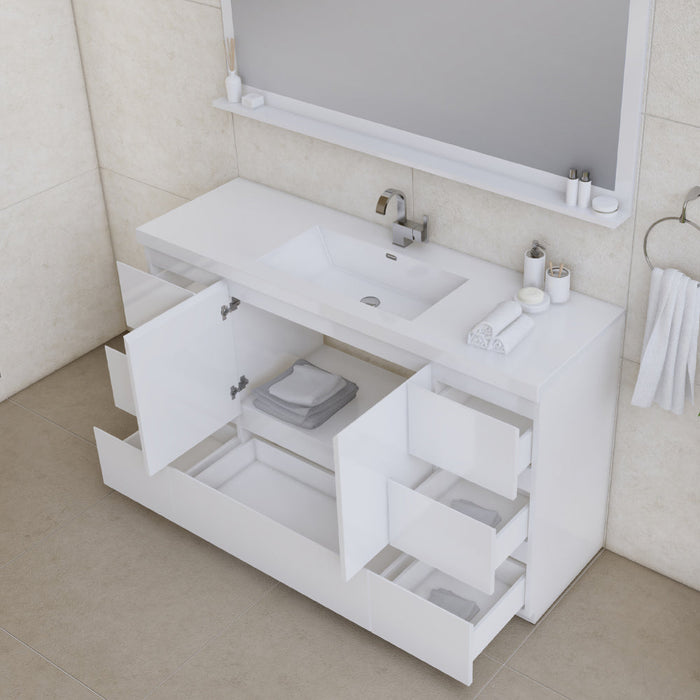 Alya Bath Paterno 60" Modern Freestanding Single Bathroom Vanity - Luxe Vanity & Tub