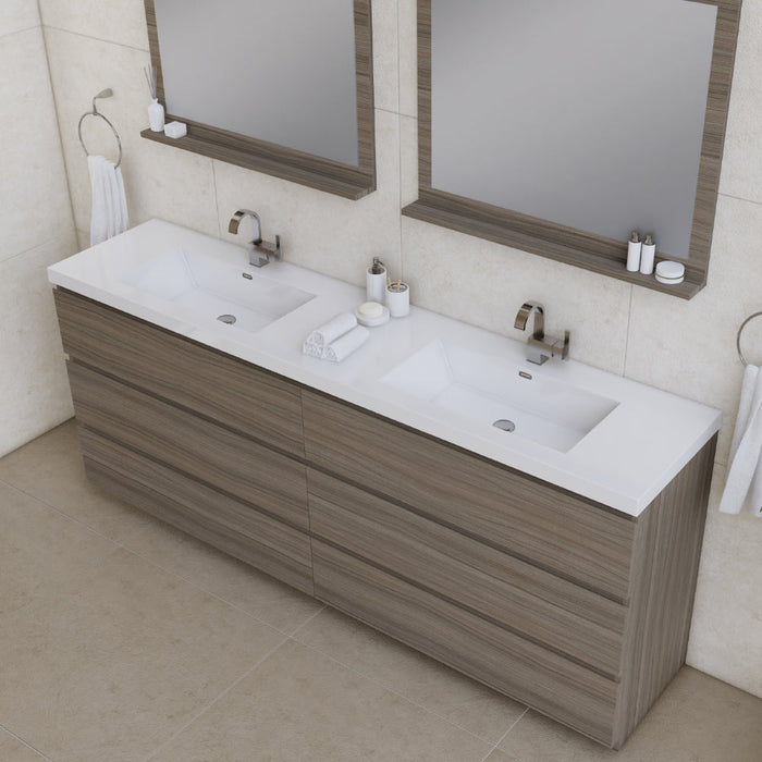 Alya Bath Paterno 84" Modern Freestanding Bathroom Vanity - Luxe Vanity & Tub