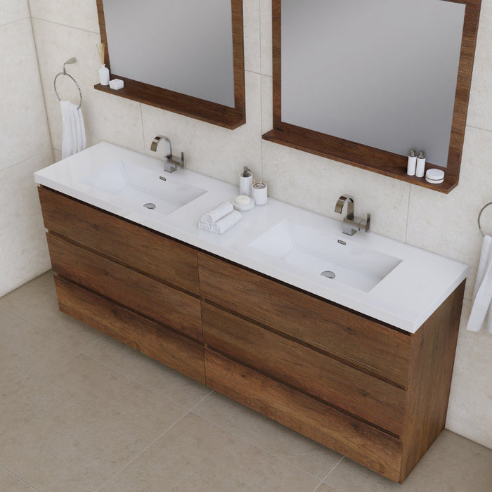 Alya Bath Paterno 84" Modern Freestanding Bathroom Vanity - Luxe Vanity & Tub