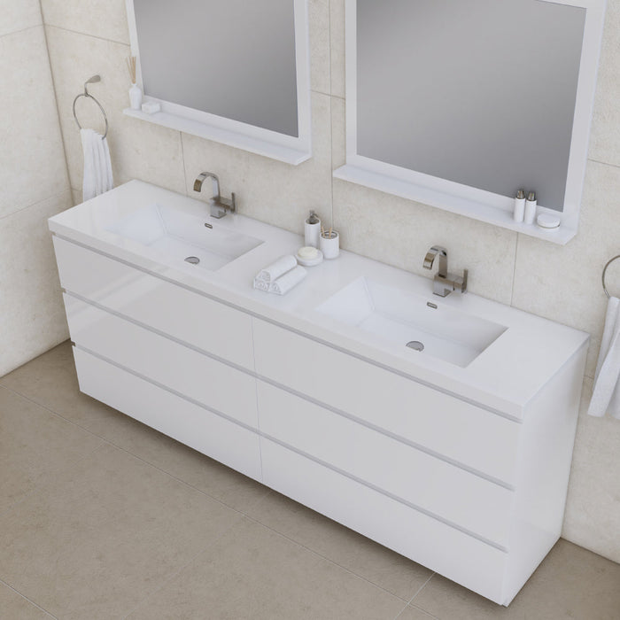 Alya Bath Paterno 84" Modern Freestanding Bathroom Vanity - Luxe Vanity & Tub