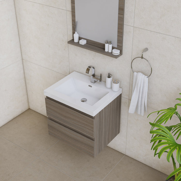 Alya Bath Paterno 24" Modern Wall Mounted Bathroom Vanity - Luxe Vanity & Tub