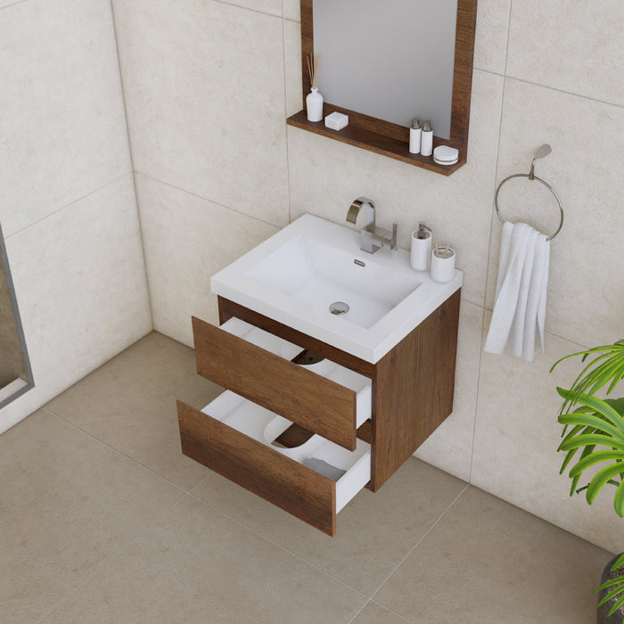 Alya Bath Paterno 24" Modern Wall Mounted Bathroom Vanity - Luxe Vanity & Tub