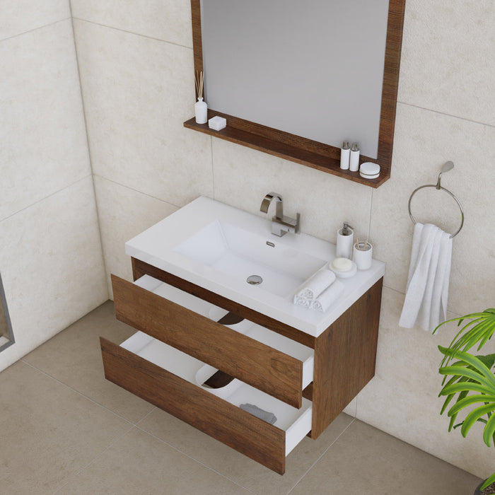 Alya Bath Paterno 36" Modern Wall Mounted Bathroom Vanity - Luxe Vanity & Tub