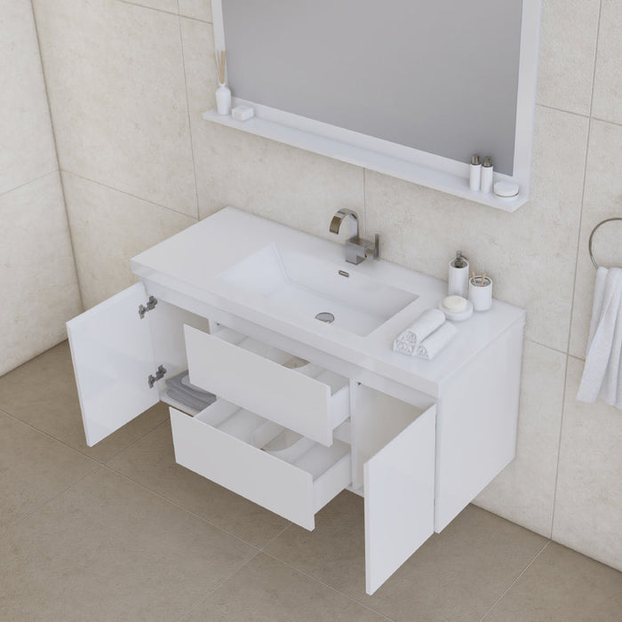 Alya Bath Paterno 48" Modern Wall Mounted Bathroom Vanity - Luxe Vanity & Tub