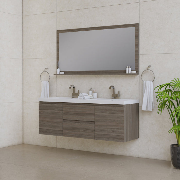 Alya Bath Paterno 60" Modern Wall Mounted Double Bathroom Vanity - Luxe Vanity & Tub