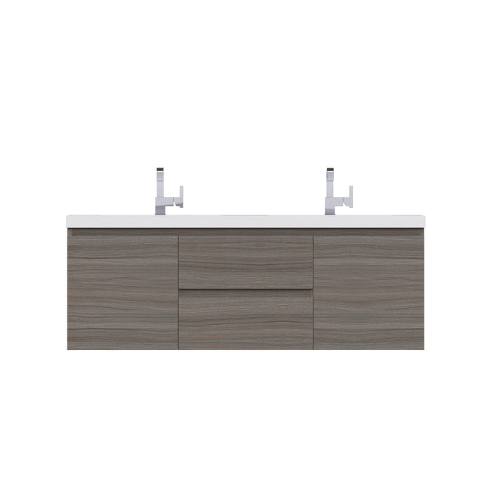 Alya Bath Paterno 60" Modern Wall Mounted Double Bathroom Vanity - Luxe Vanity & Tub