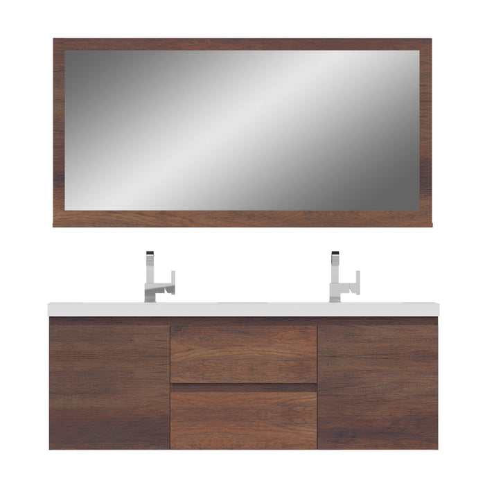 Alya Bath Paterno 60" Modern Wall Mounted Double Bathroom Vanity - Luxe Vanity & Tub