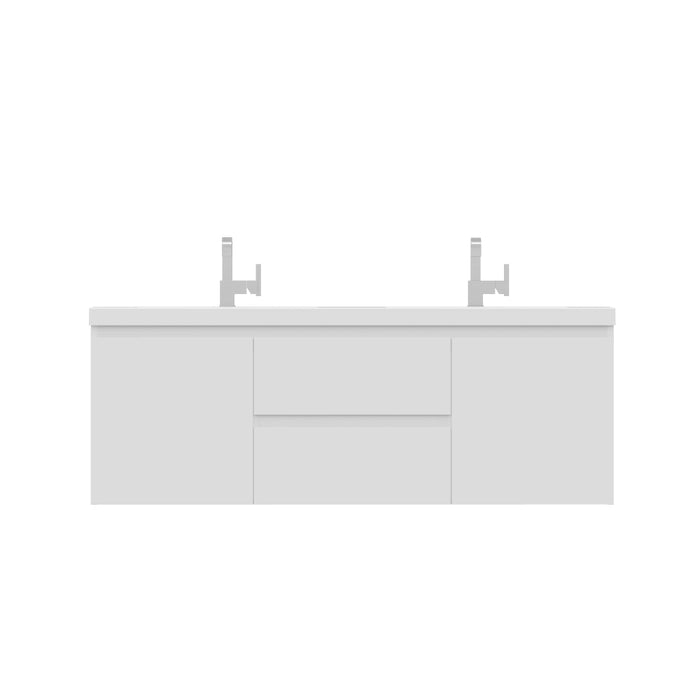 Alya Bath Paterno 60" Modern Wall Mounted Double Bathroom Vanity - Luxe Vanity & Tub