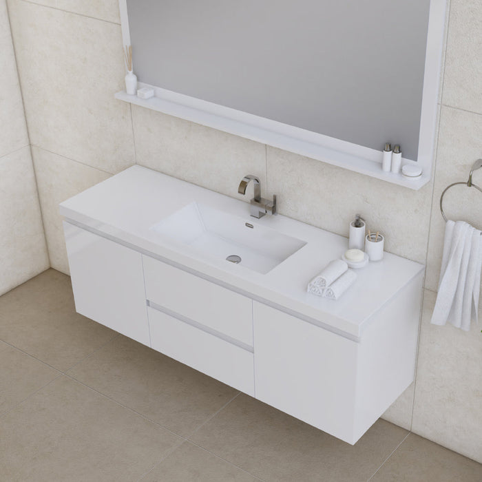 Alya Bath Paterno 60" Modern Wall Mounted Single Bathroom Vanity - Luxe Vanity & Tub