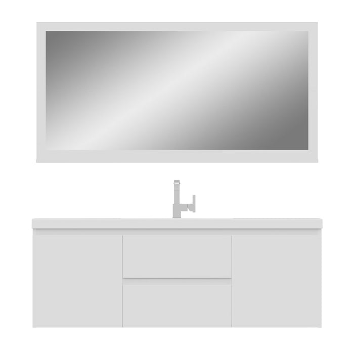 Alya Bath Paterno 60" Modern Wall Mounted Single Bathroom Vanity - Luxe Vanity & Tub