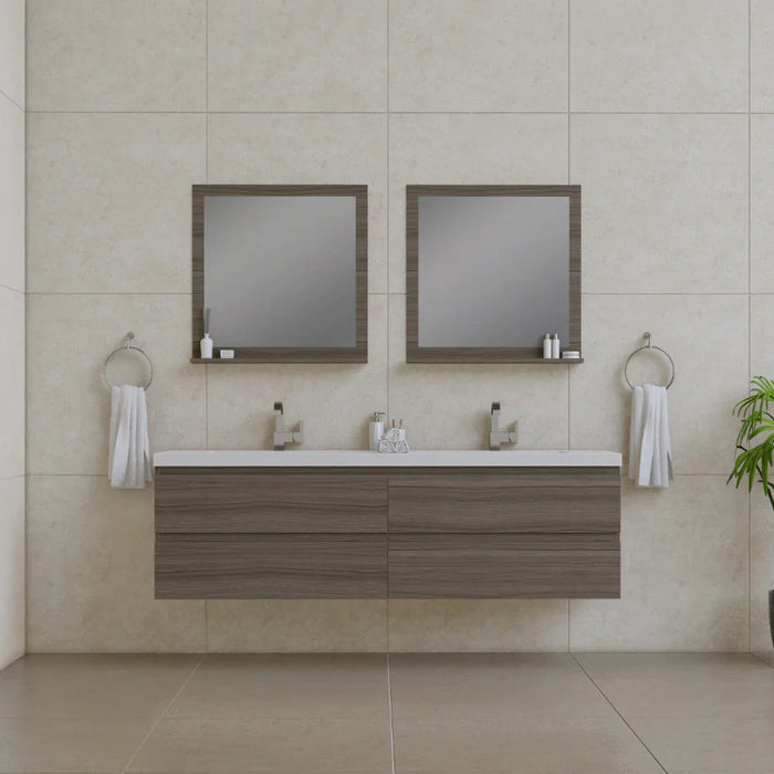 Alya Bath Paterno 72" Modern Wall Mounted Bathroom Vanity - Luxe Vanity & Tub