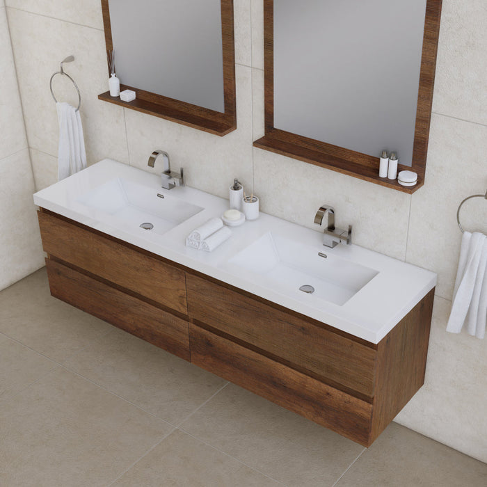 Alya Bath Paterno 72" Modern Wall Mounted Bathroom Vanity - Luxe Vanity & Tub