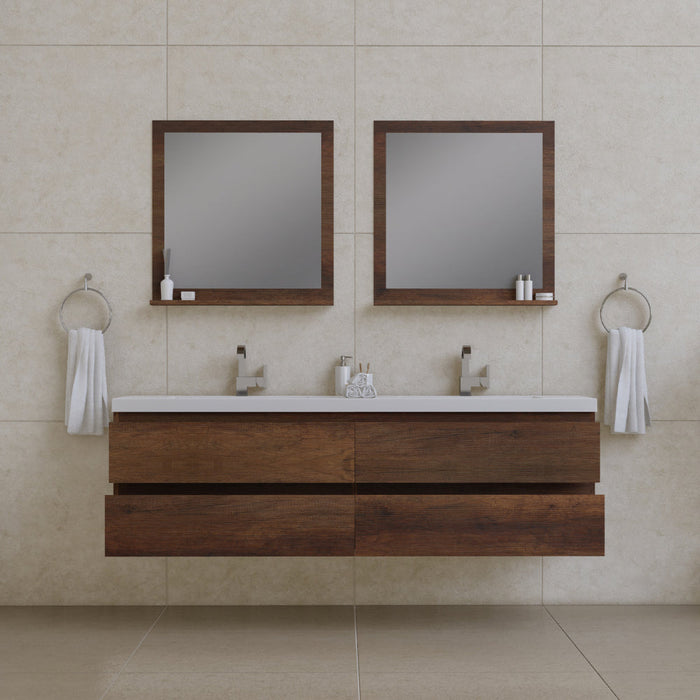 Alya Bath Paterno 72" Modern Wall Mounted Bathroom Vanity - Luxe Vanity & Tub