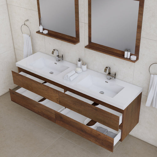 Alya Bath Paterno 72" Modern Wall Mounted Bathroom Vanity - Luxe Vanity & Tub