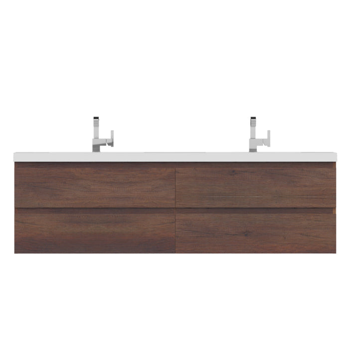 Alya Bath Paterno 72" Modern Wall Mounted Bathroom Vanity - Luxe Vanity & Tub