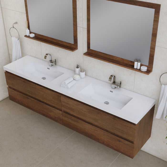 Alya Bath Paterno 84" Modern Wall Mounted Bathroom Vanity - Luxe Vanity & Tub