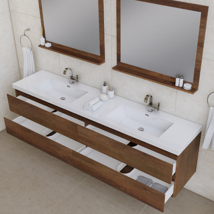 Alya Bath Paterno 84" Modern Wall Mounted Bathroom Vanity - Luxe Vanity & Tub