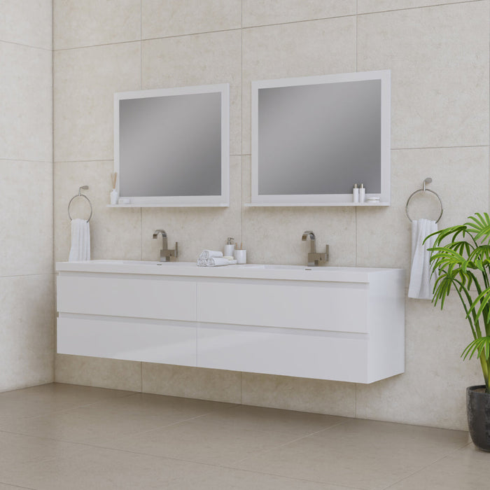 Alya Bath Paterno 84" Modern Wall Mounted Bathroom Vanity - Luxe Vanity & Tub