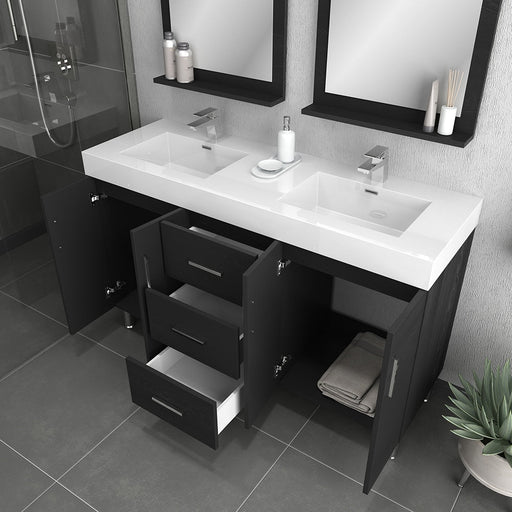 Alya Bath Ripley 60" Freestanding Double Vanity with Sink - Luxe Vanity & Tub