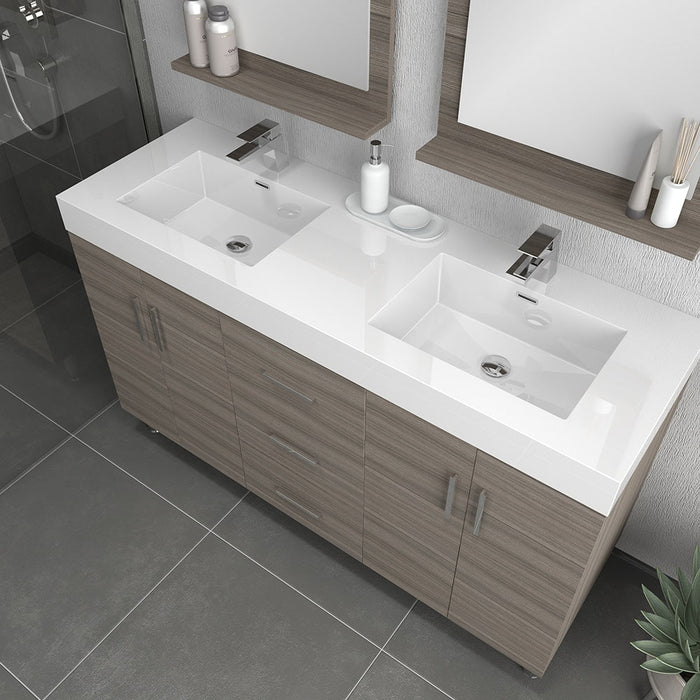 Alya Bath Ripley 60" Freestanding Double Vanity with Sink - Luxe Vanity & Tub