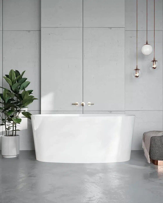 Mira 59" Freestanding Soaking Bathtub in White Glossy